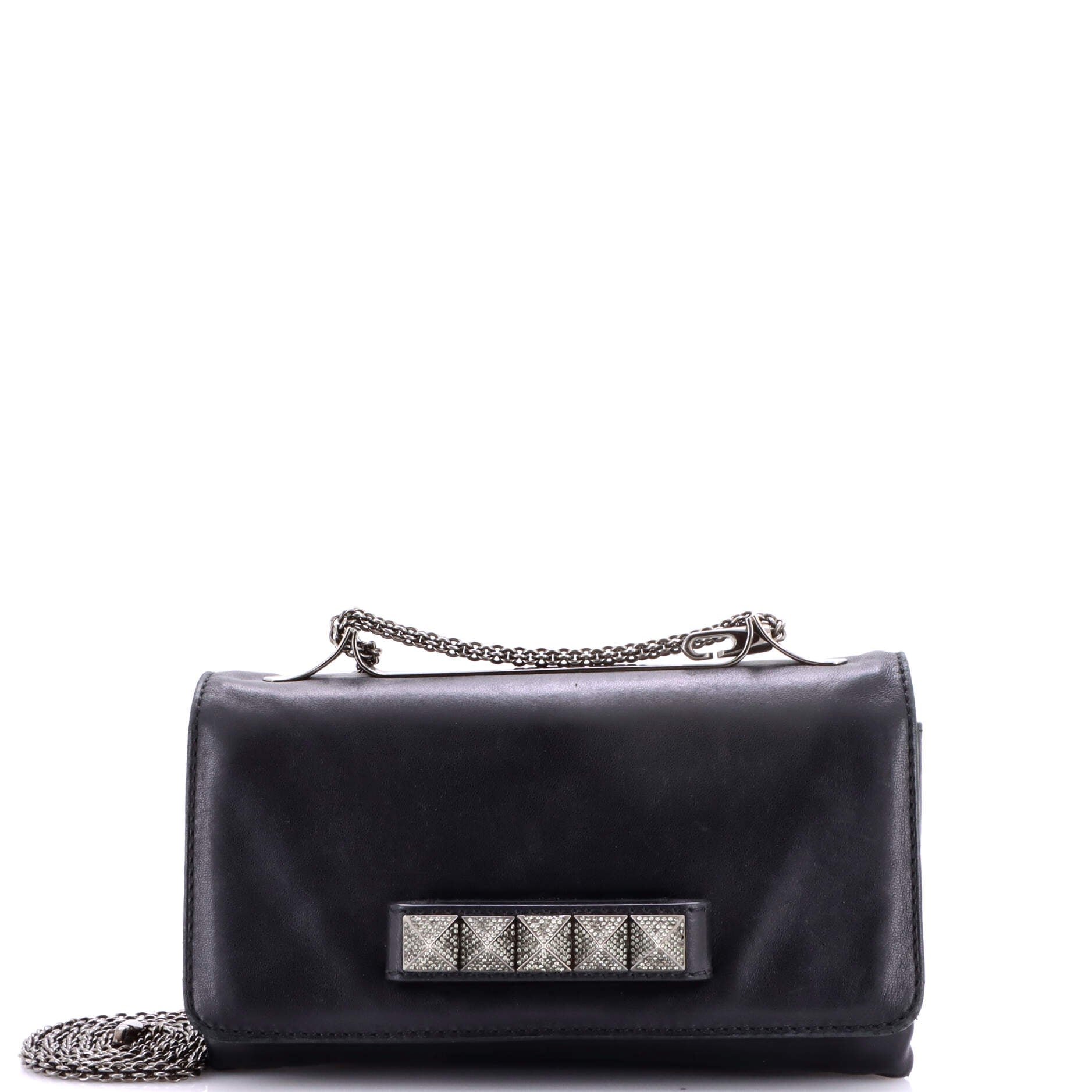 Va Va Voom Clutch Crystal Studs Leather Medium