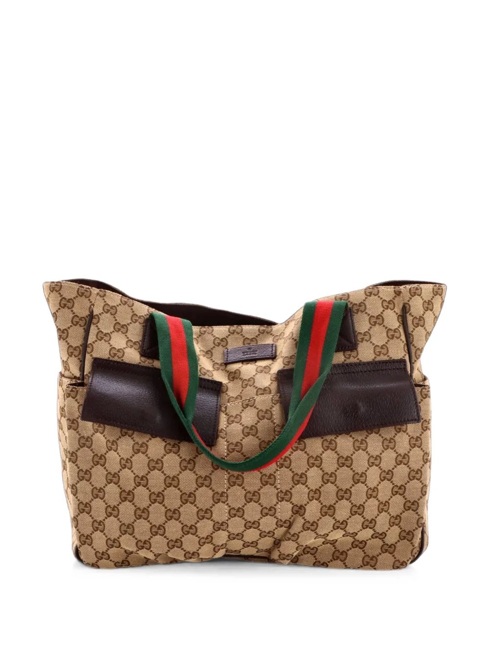 Double Pocket Web Handle GG Canvas Medium tote bag
