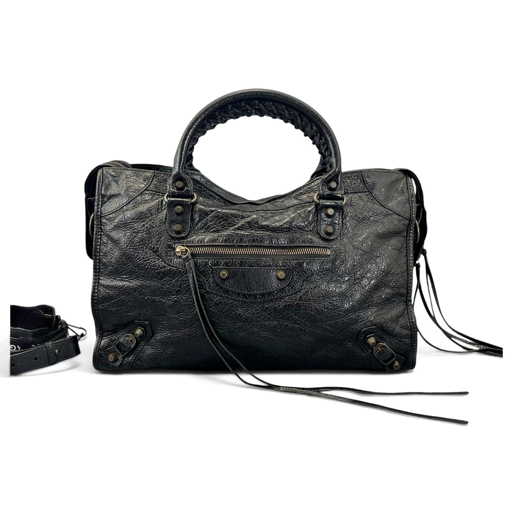 City leather handbag