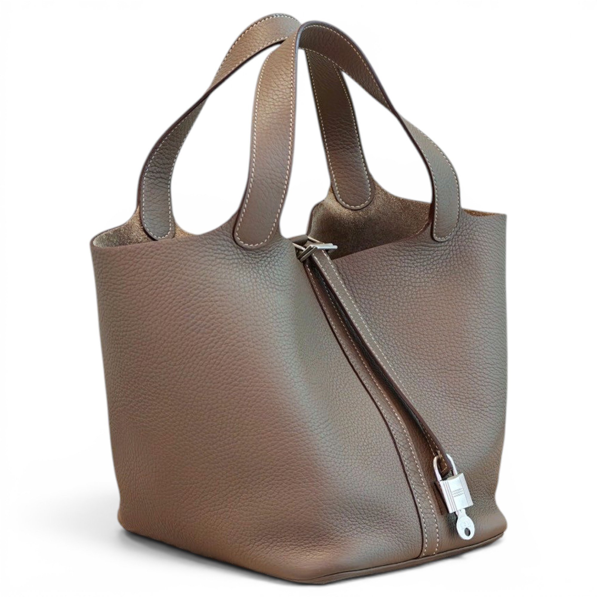 Picotin leather tote