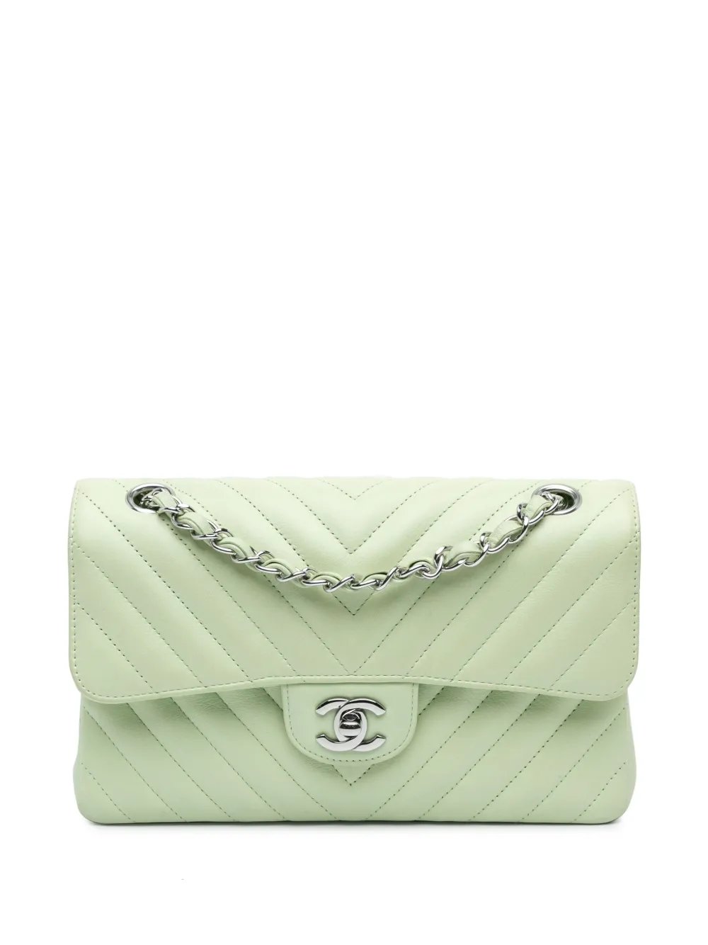 2021-2024 Small Classic Chevron Lambskin Double Flap shoulder bag