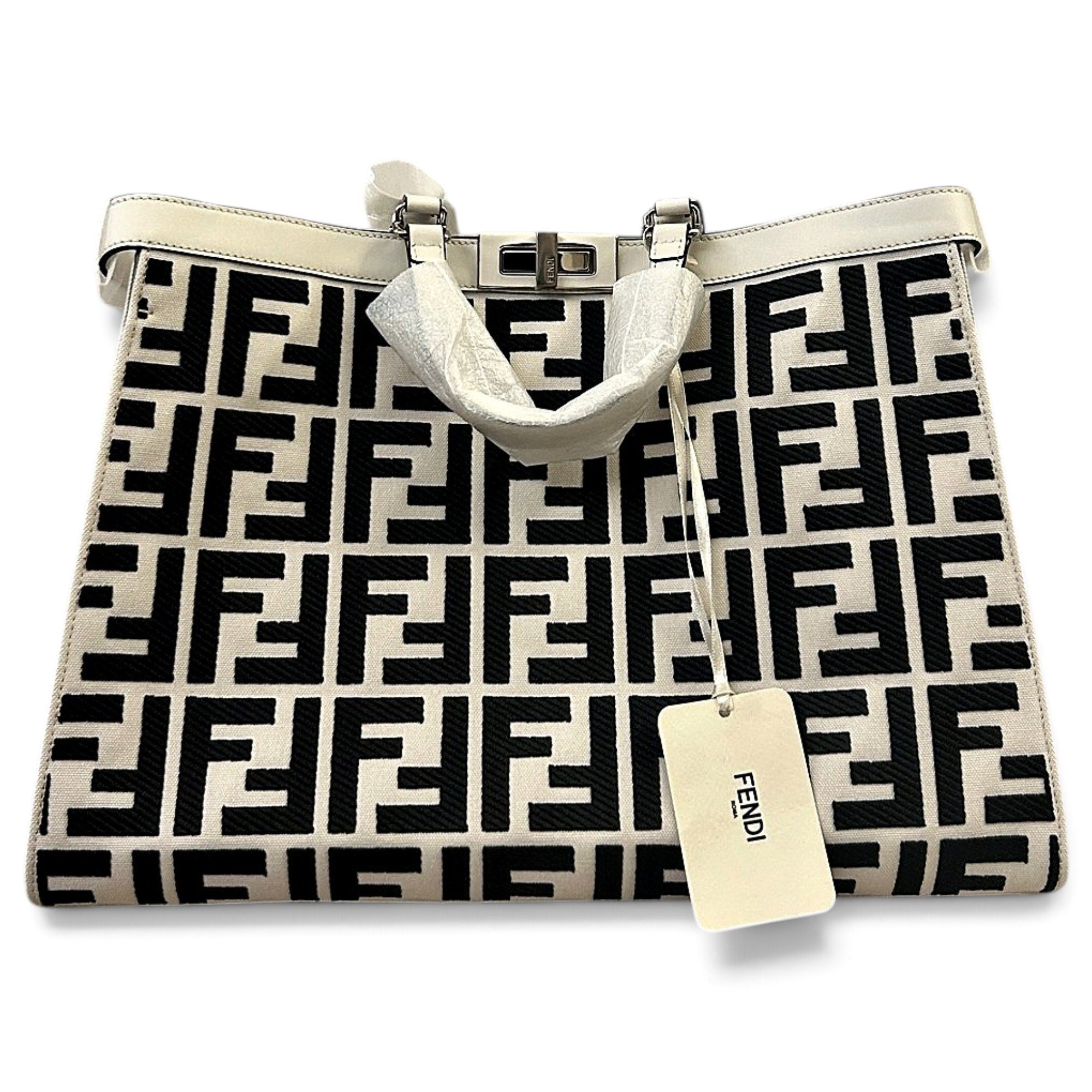 Peekaboo leather tote