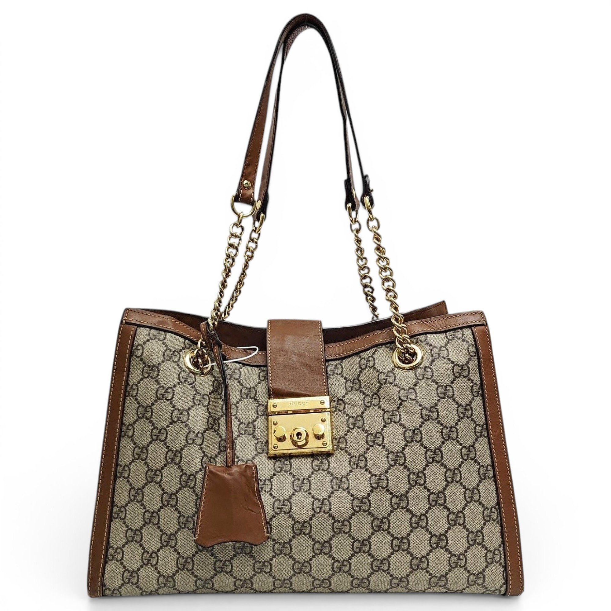 Padlock leather handbag
