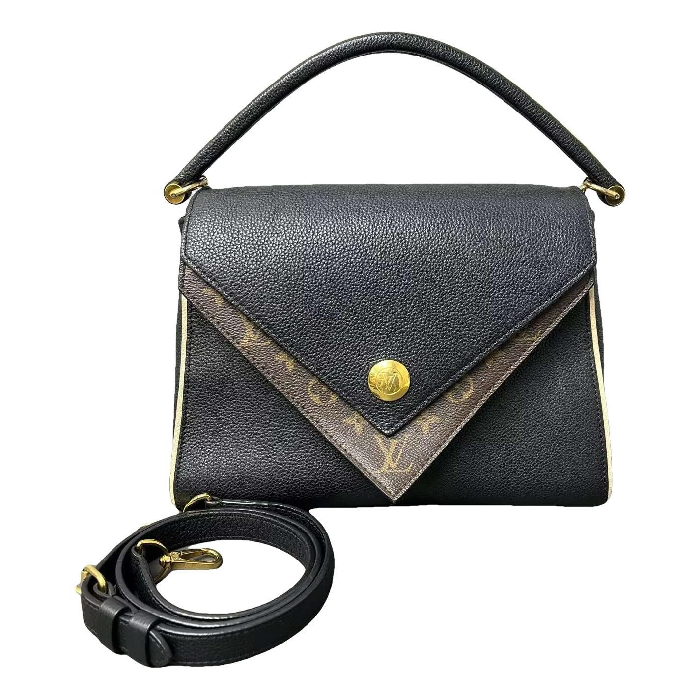 Double V leather handbag