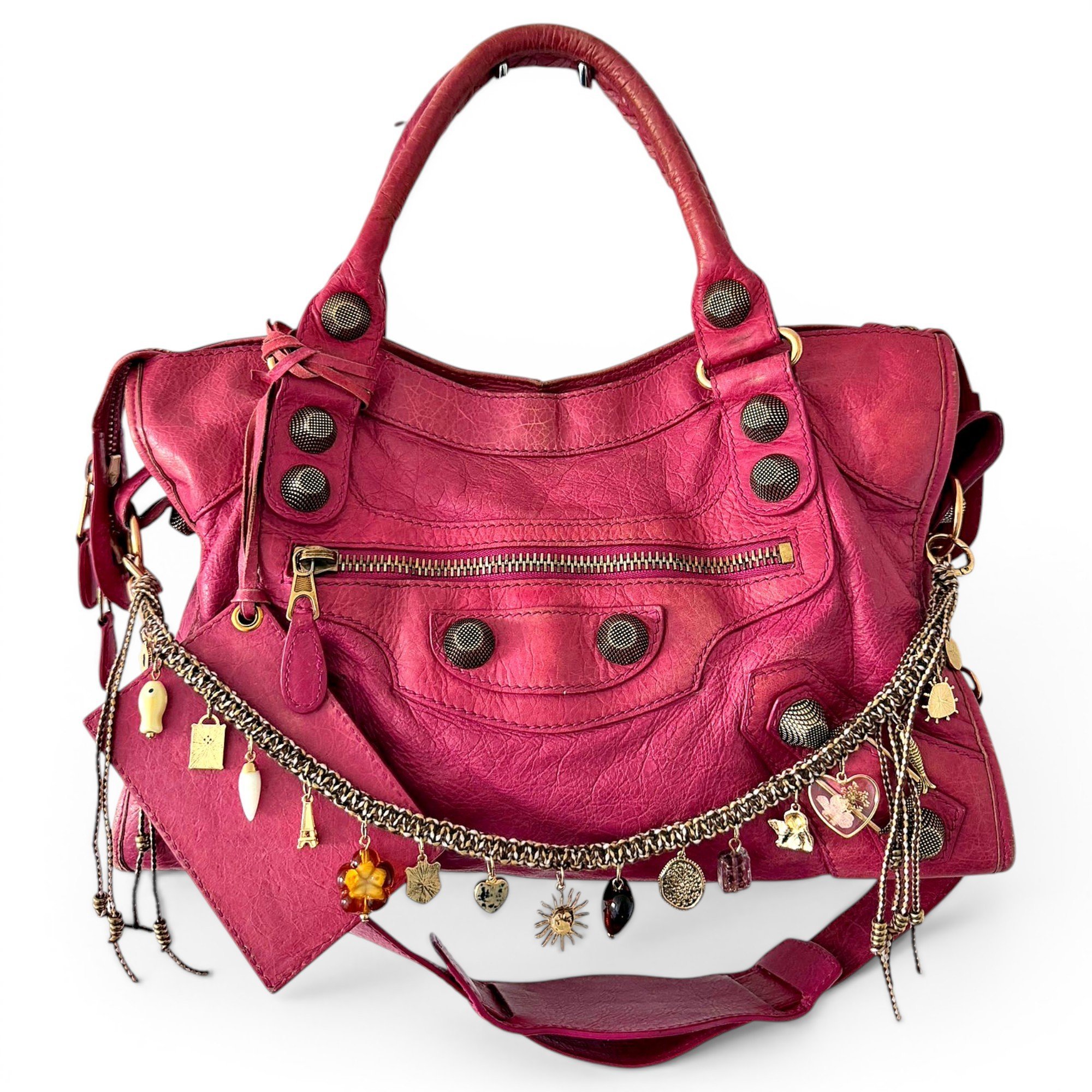 City leather handbag