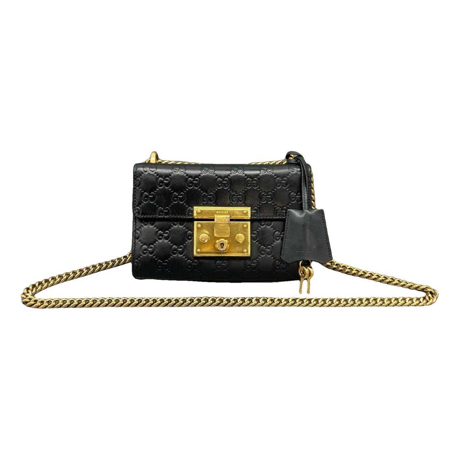 Padlock leather handbag