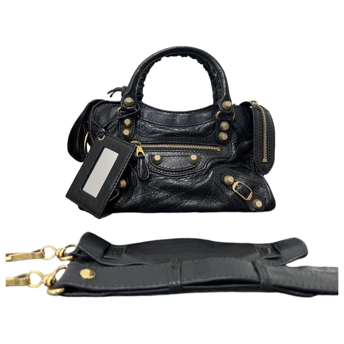 City leather handbag