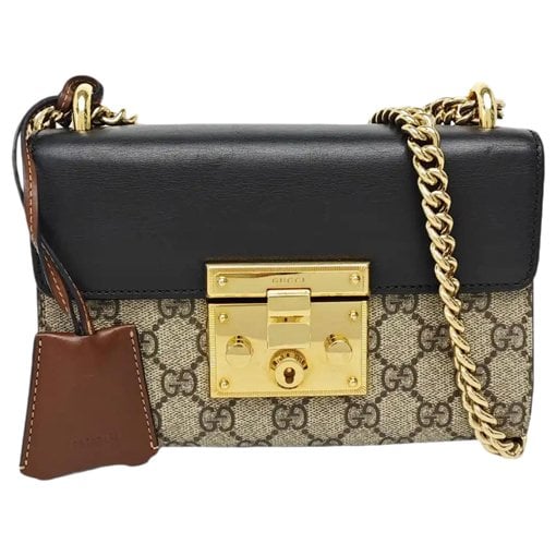 Padlock leather handbag