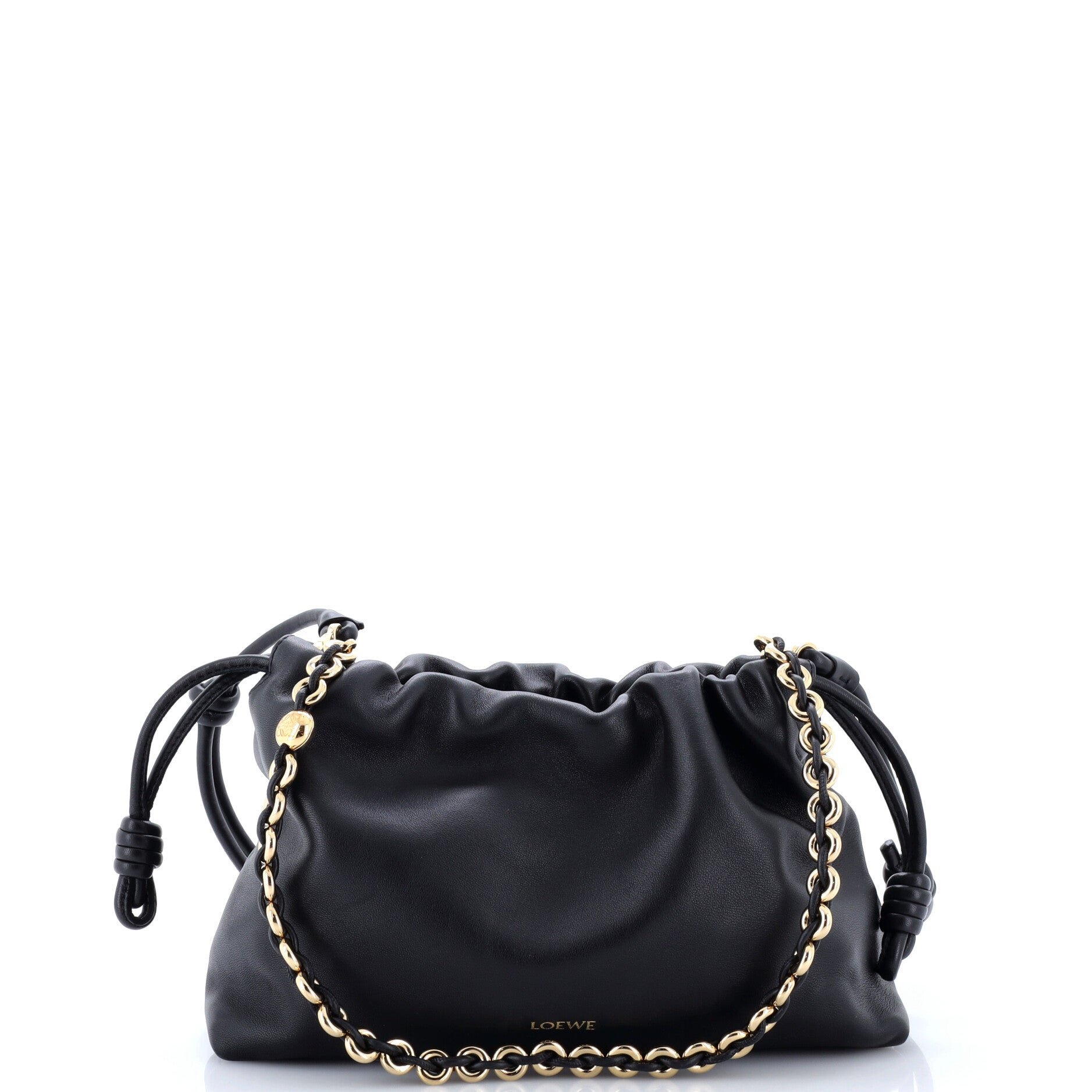 Flamenco Knot Chain Purse Bag Leather Medium
