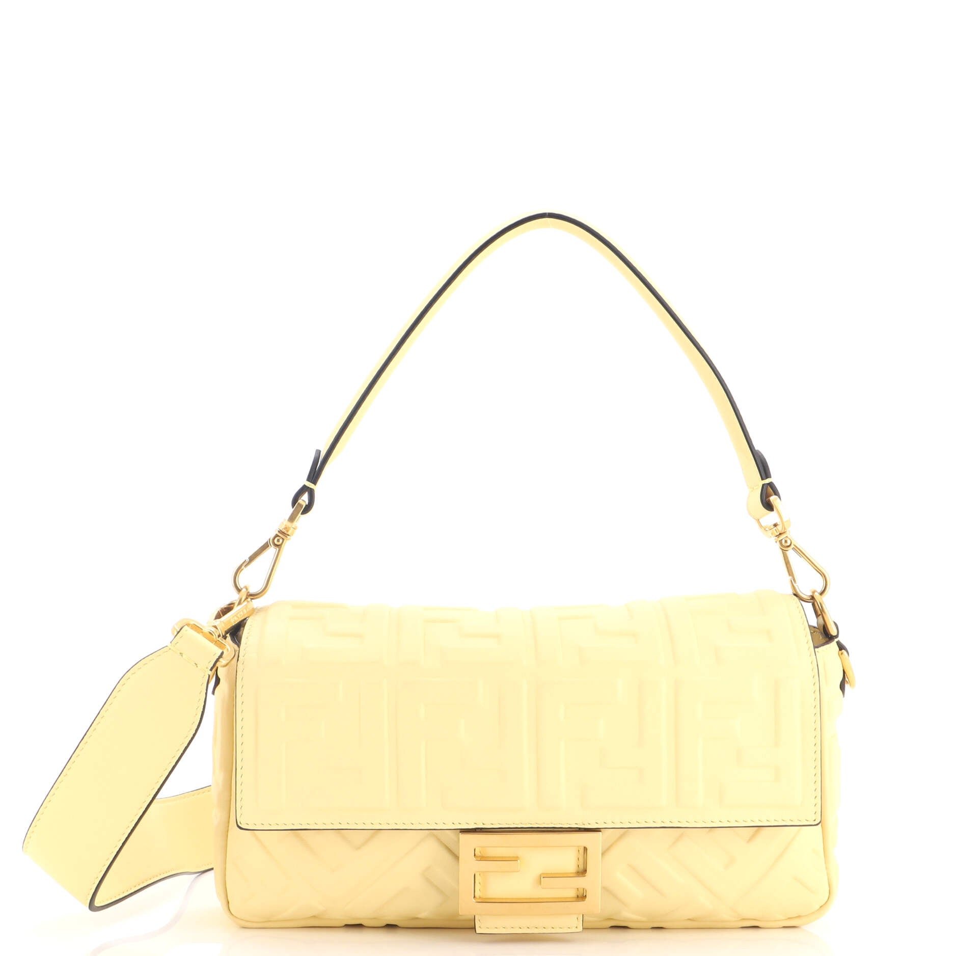 Baguette NM Bag Zucca Embossed Leather Medium