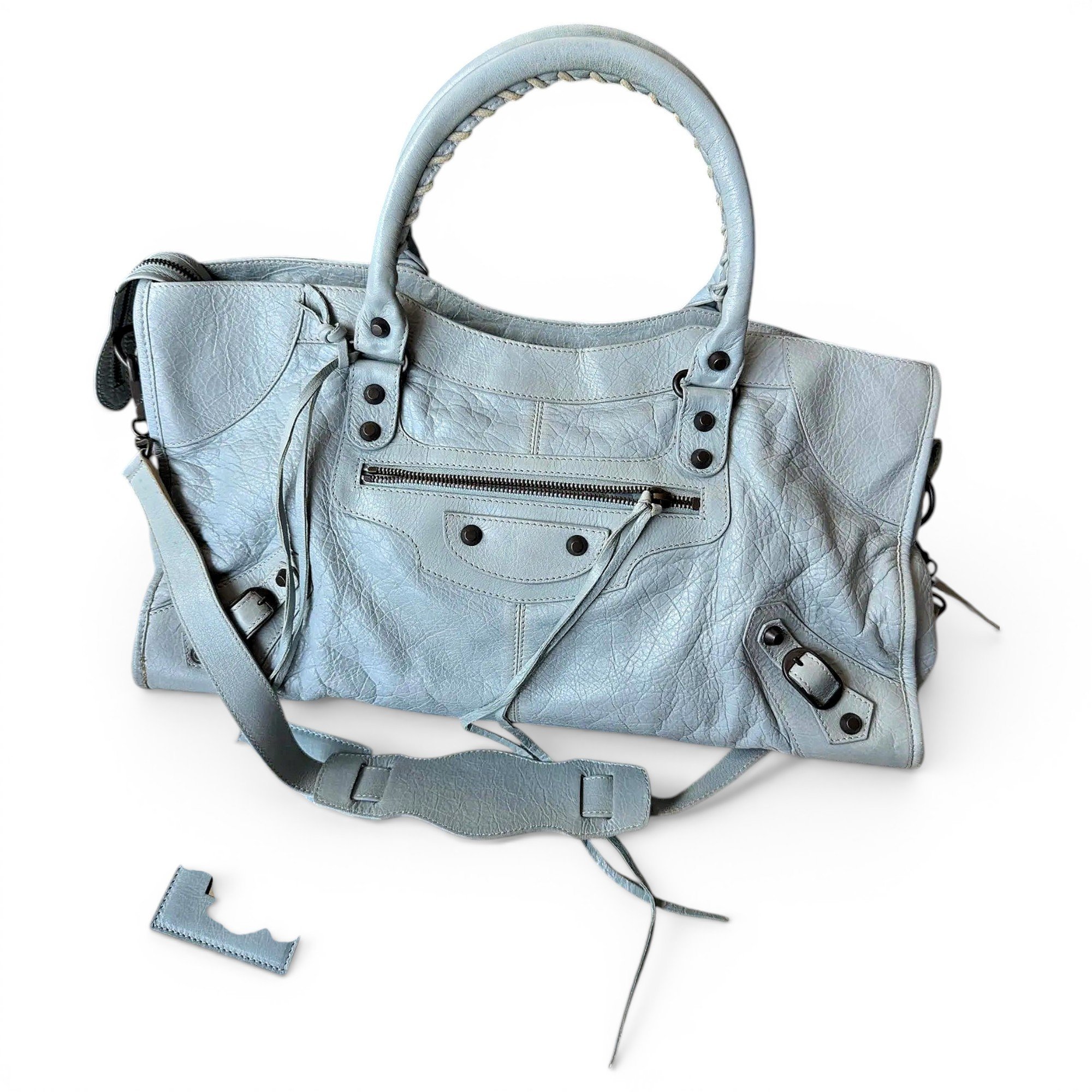 City leather handbag