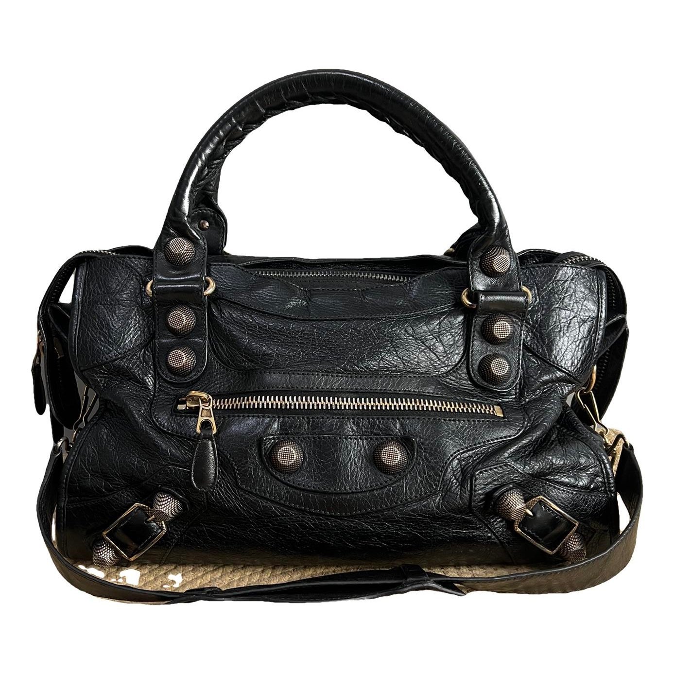 City leather handbag