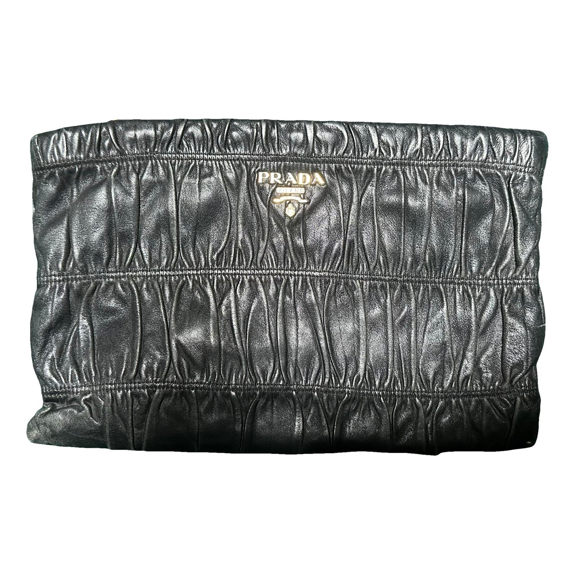 Leather clutch bag