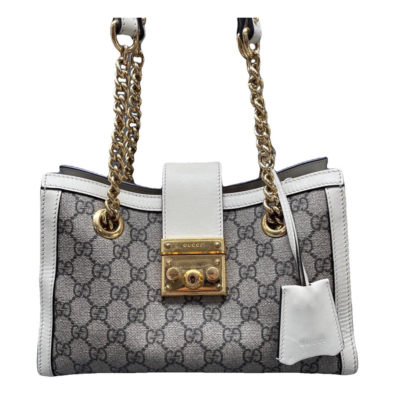 Padlock leather handbag