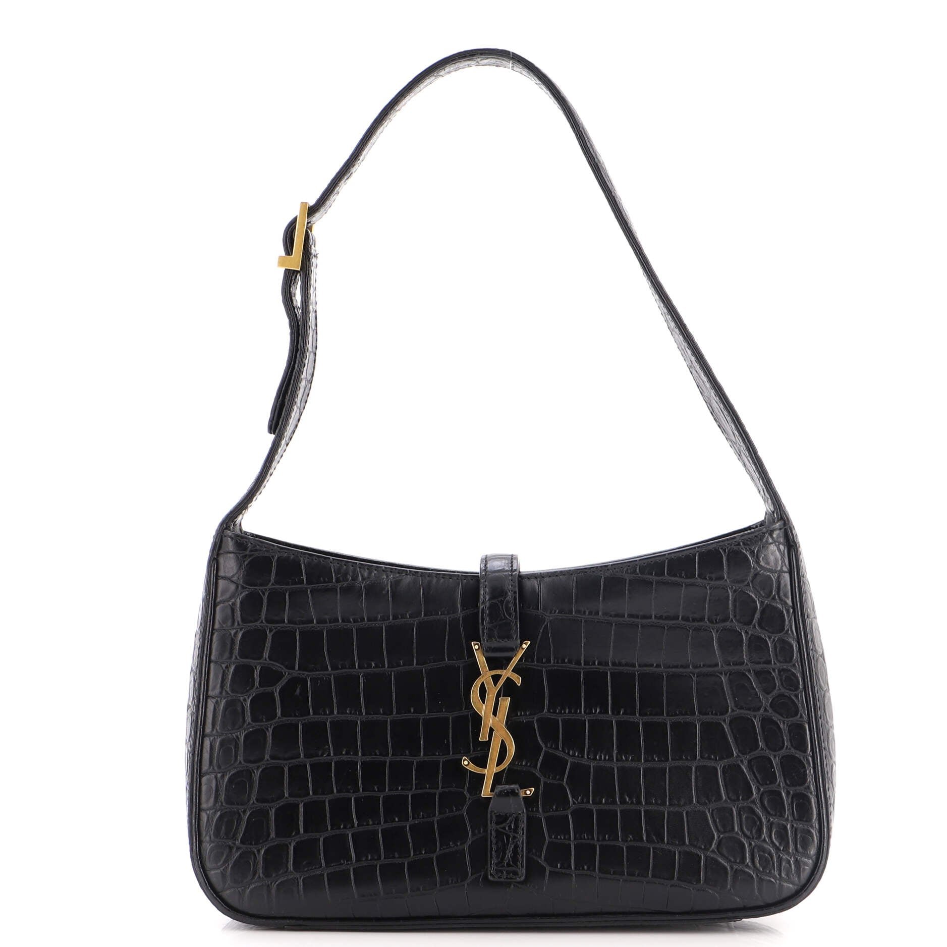 Le 5 a 7 Hobo Crocodile Embossed Leather Small