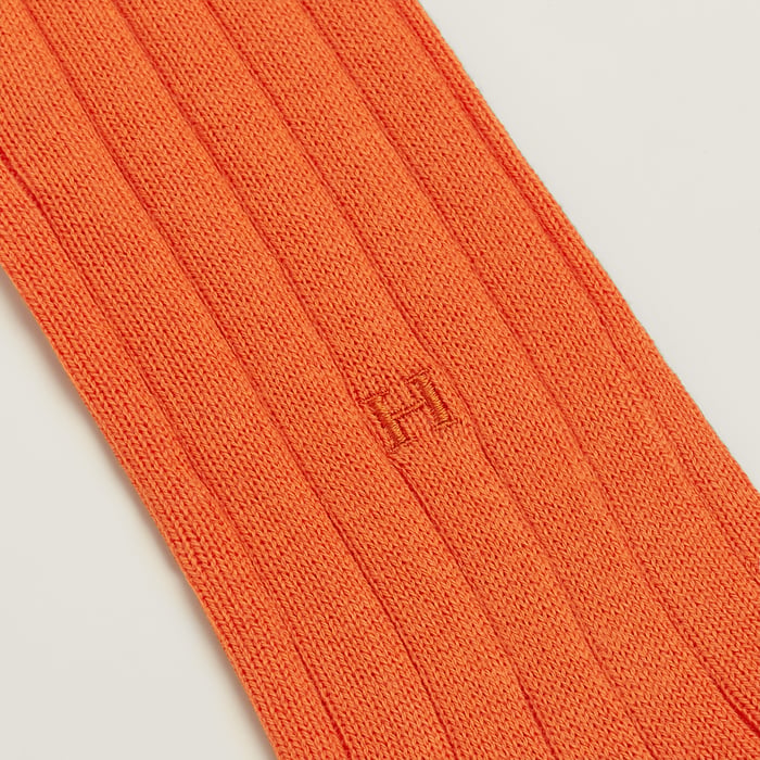 Orange Hermès "H" Embroidery Socks