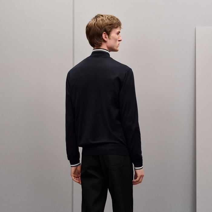 Marine "Rayures & Twist" Zipped Jacket