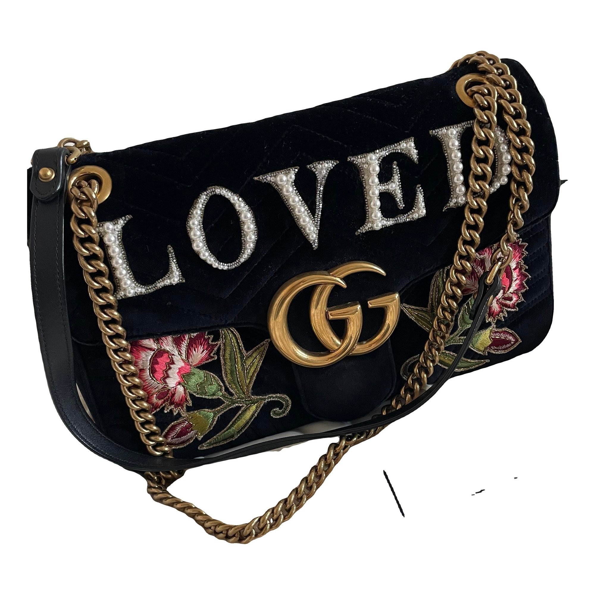 GG Marmont Flap velvet handbag