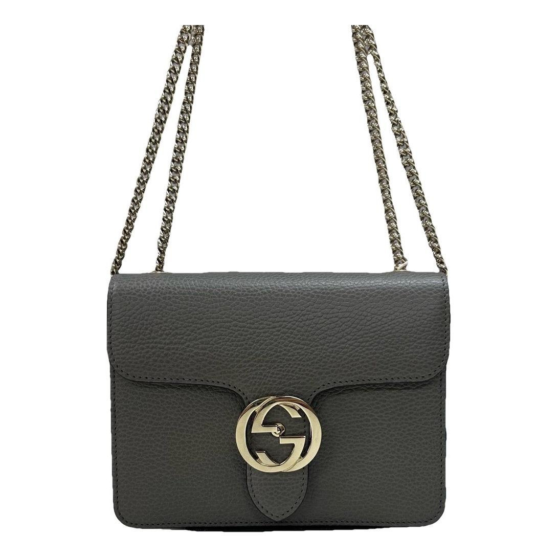 Interlocking leather handbag