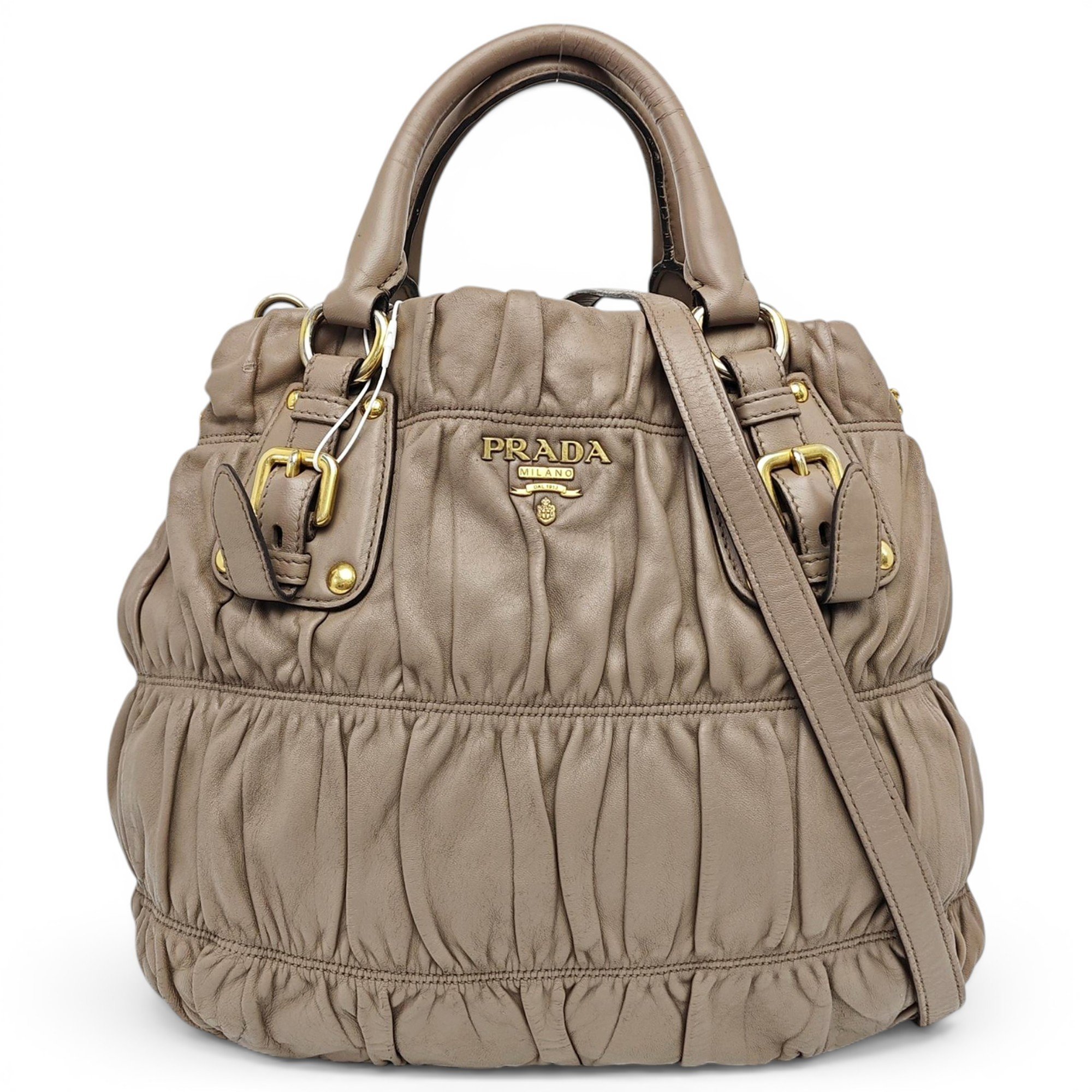 Double leather handbag