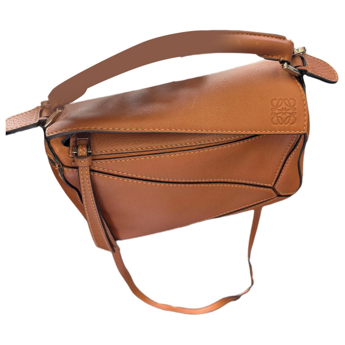 Puzzle leather handbag