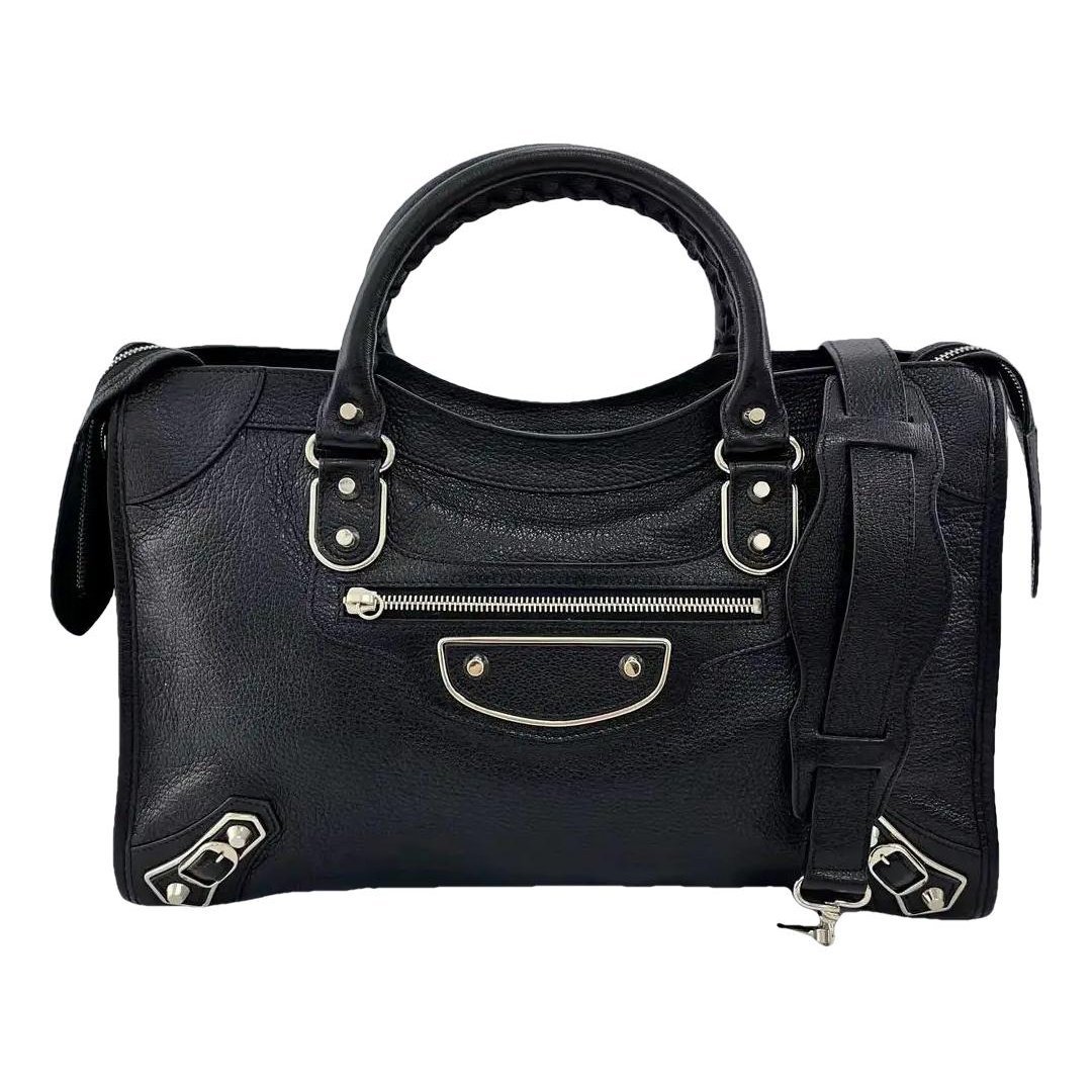City leather handbag