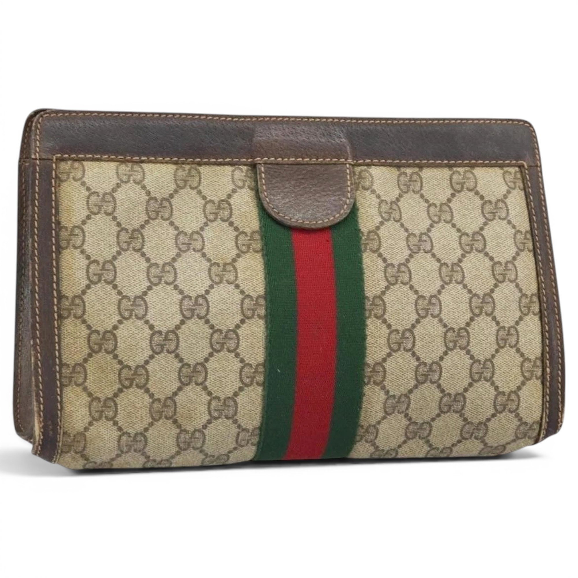 Leather clutch bag