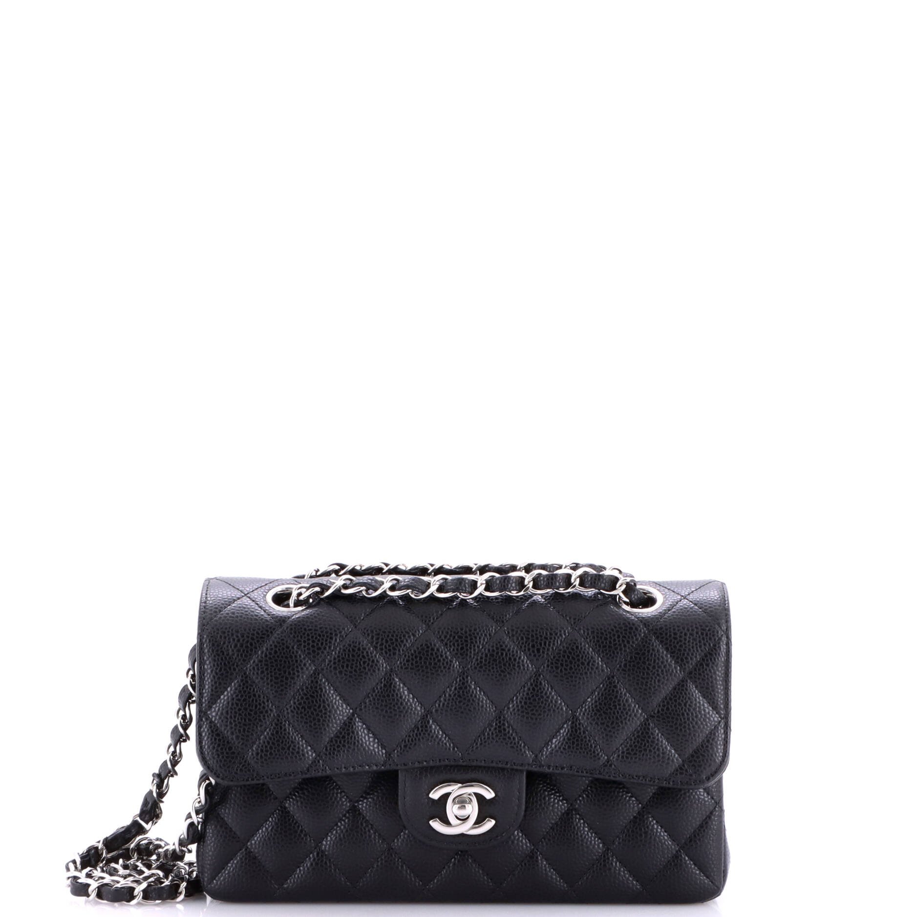 Classic Double Flap Bag Quilted Caviar Small