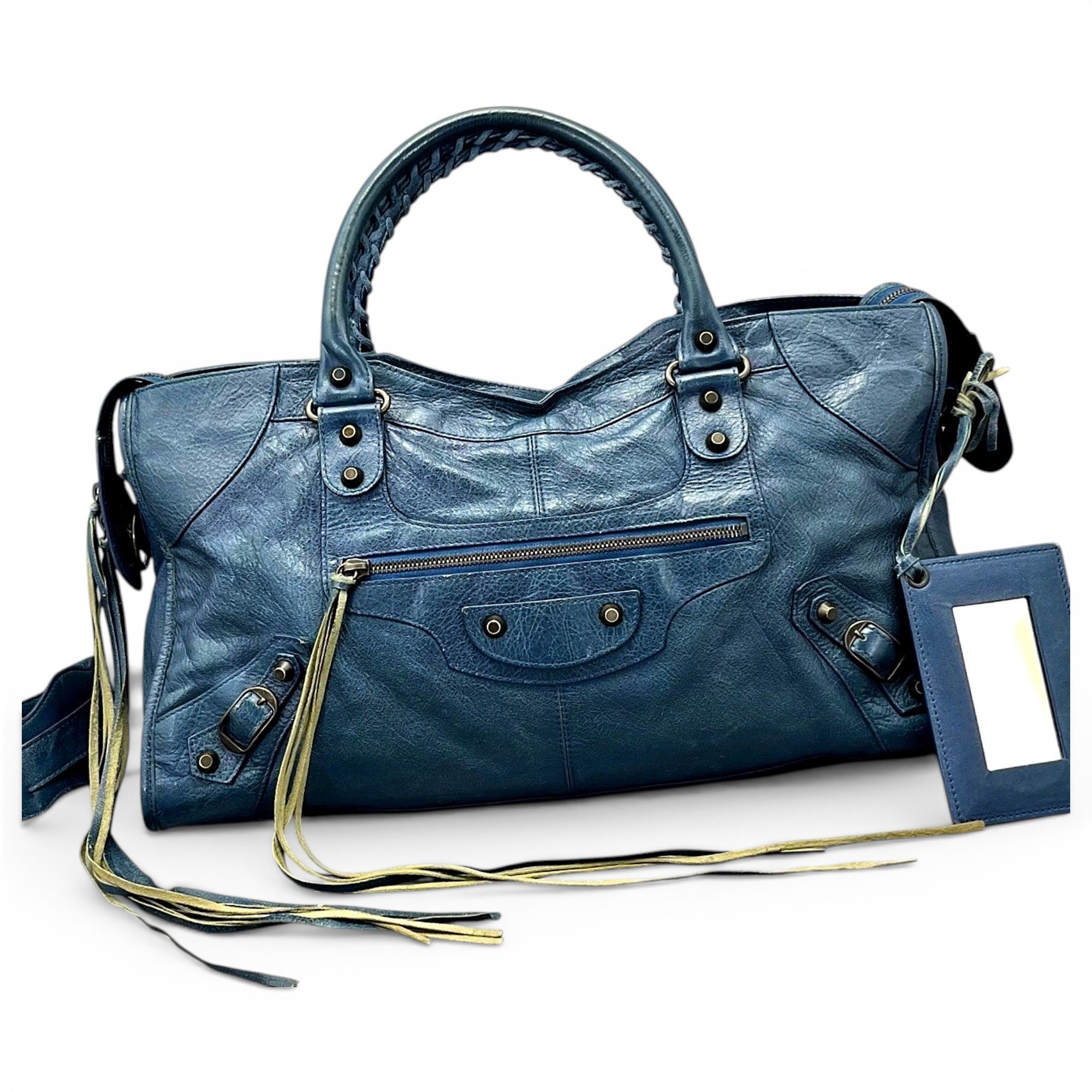 City leather handbag
