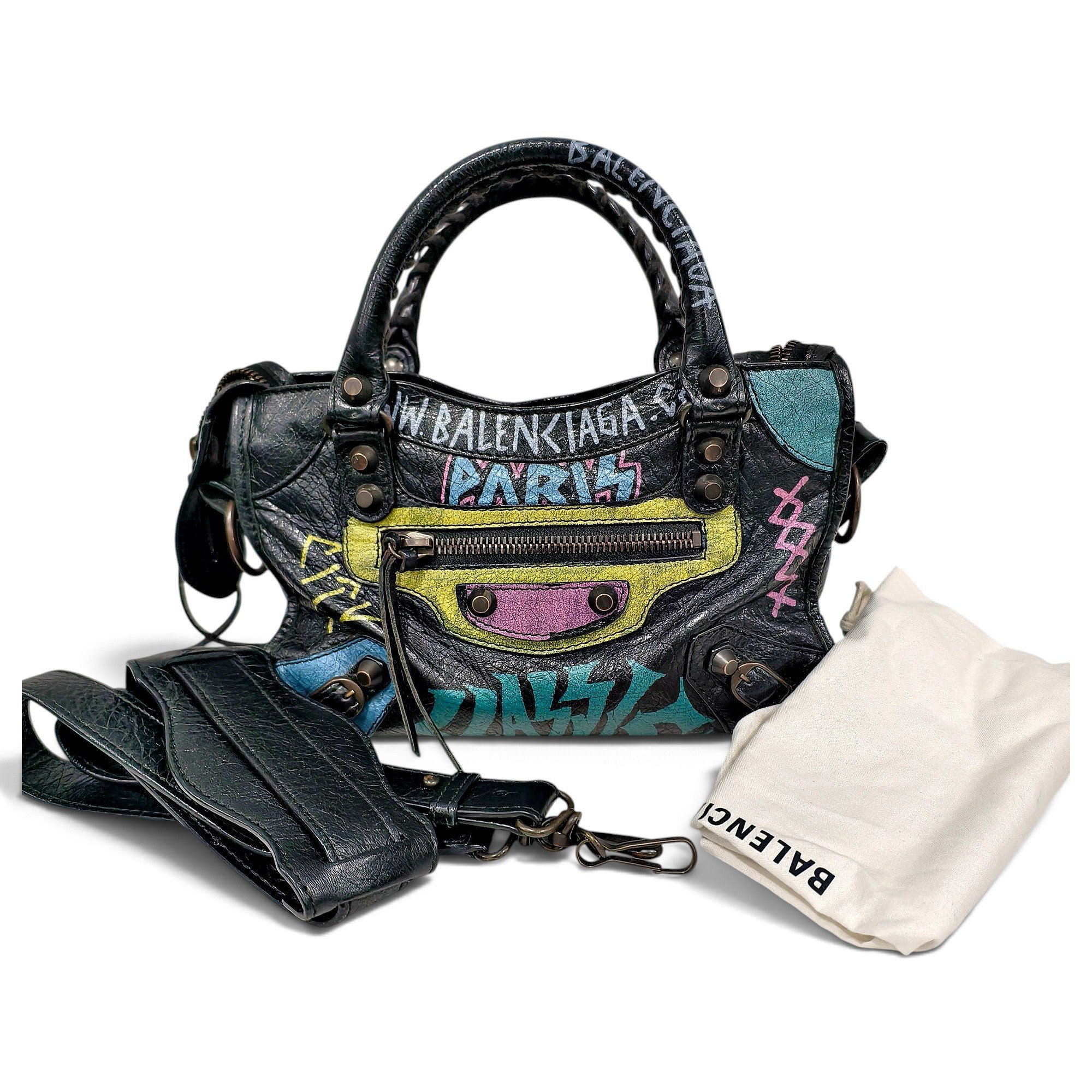 City leather handbag