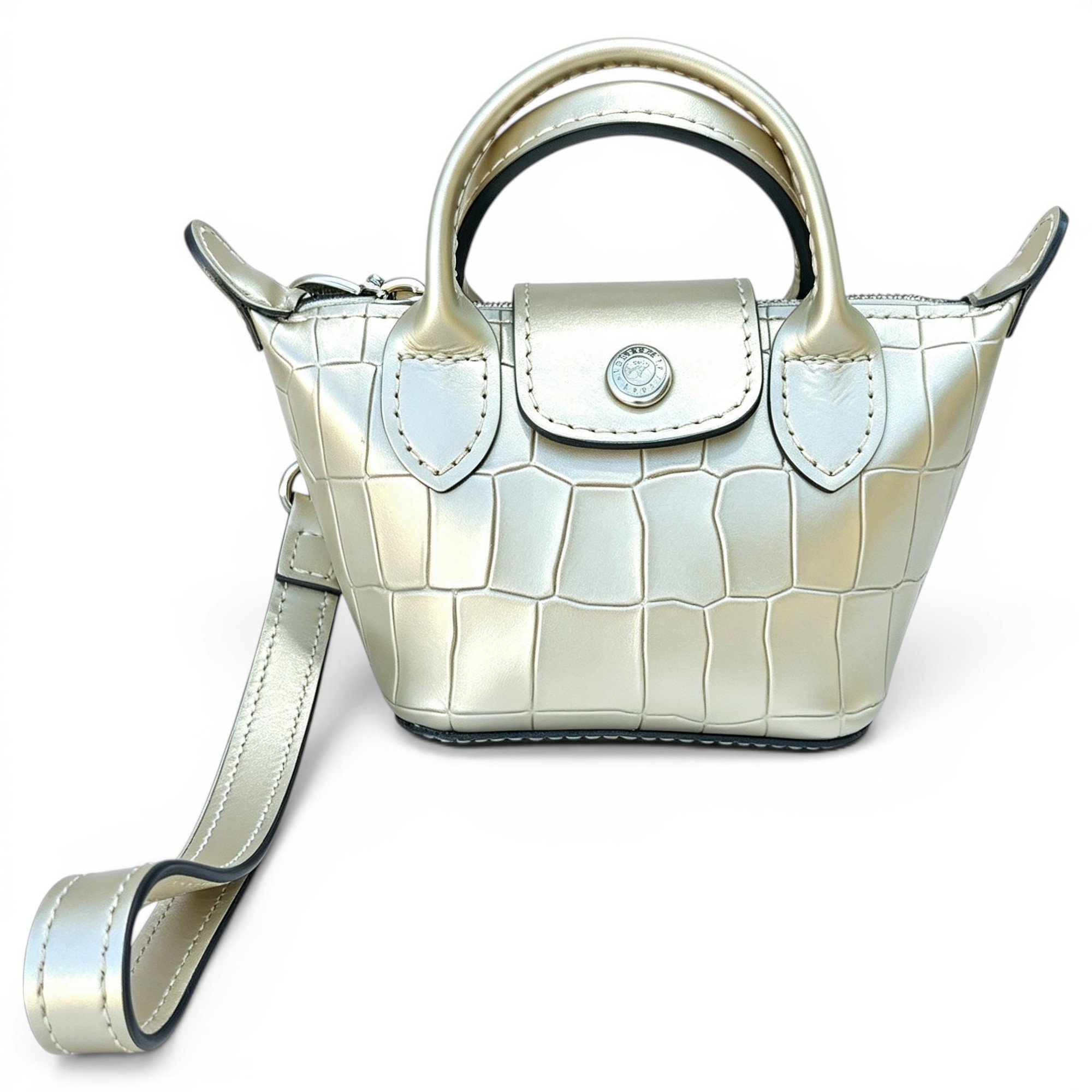 Pliage leather clutch bag