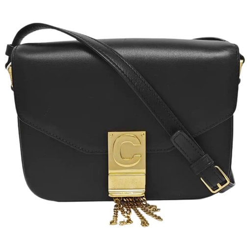 Black Belt leather crossbody bag