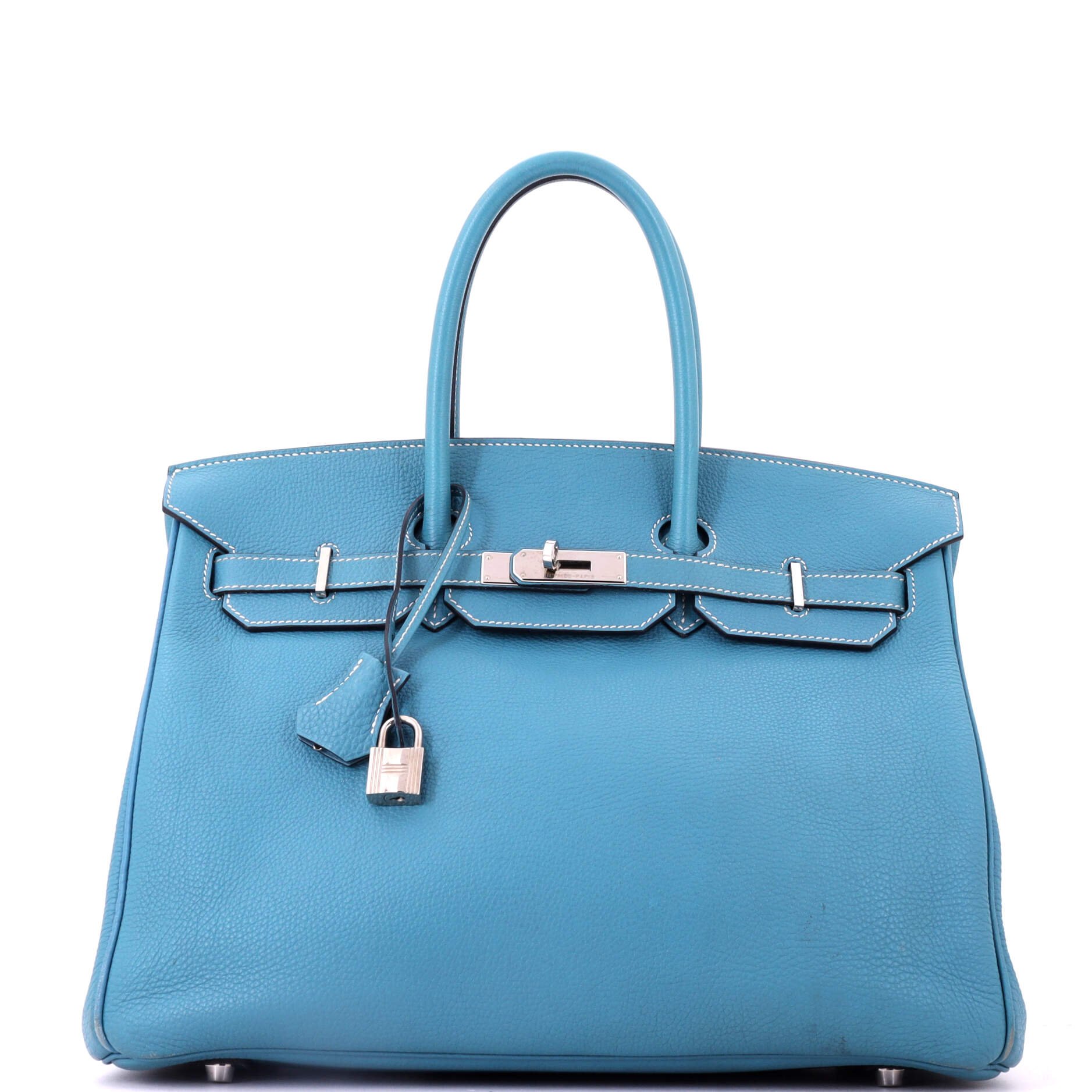 Birkin Handbag Bleu Jean Togo with Palladium Hardware 35