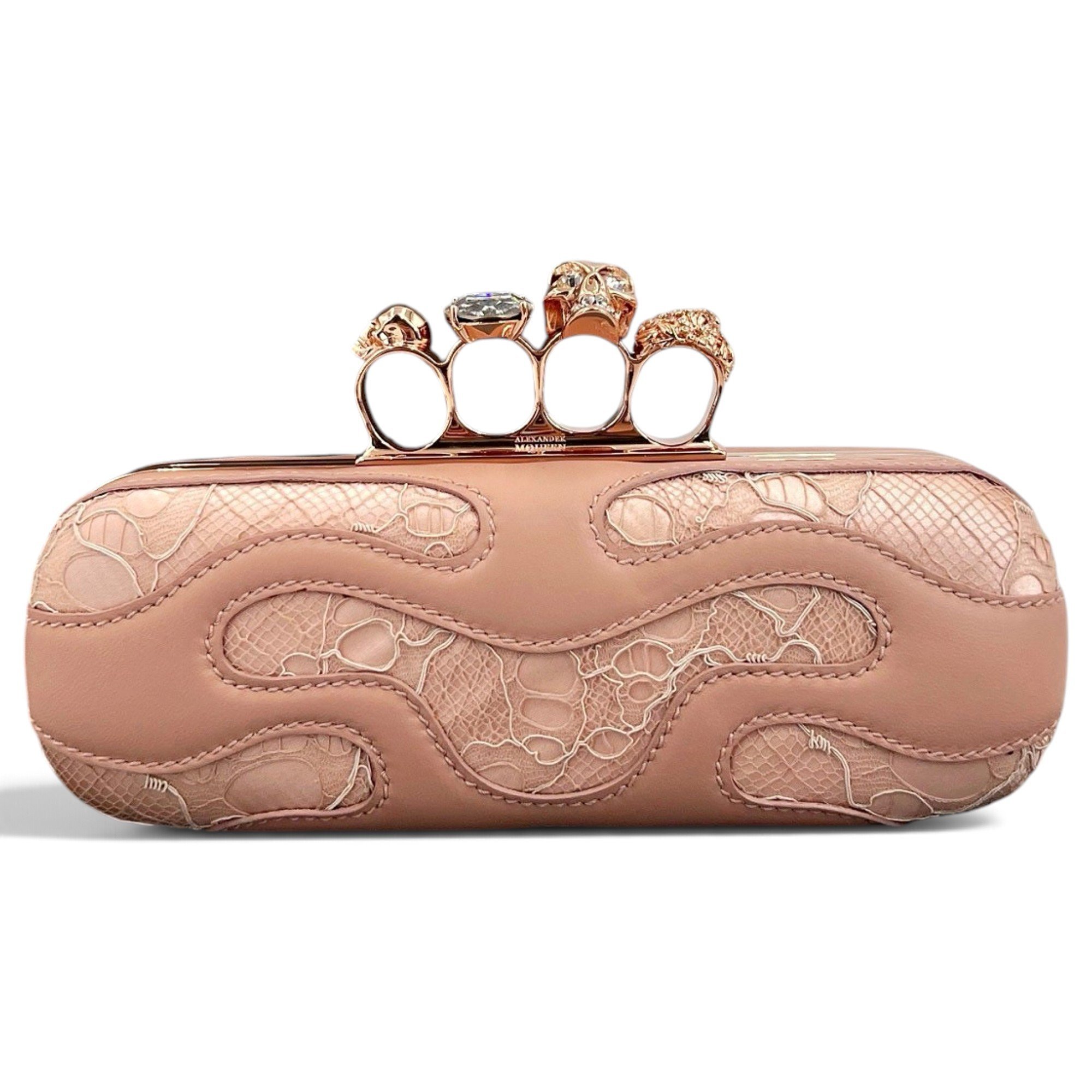 Knuckle leather handbag