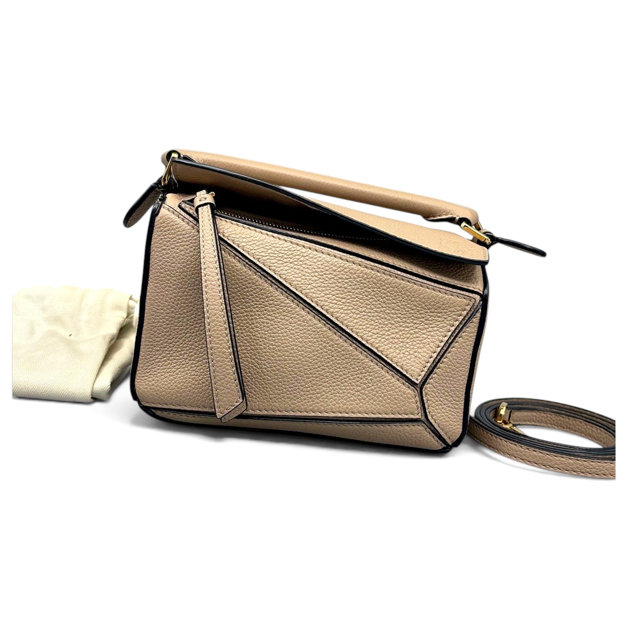 Puzzle leather handbag
