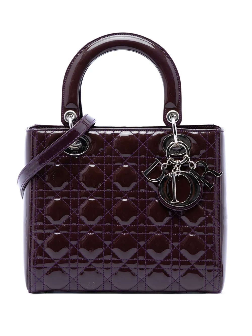 2015 Medium Patent Cannage Lady Dior satchel