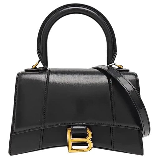 Hourglass leather handbag