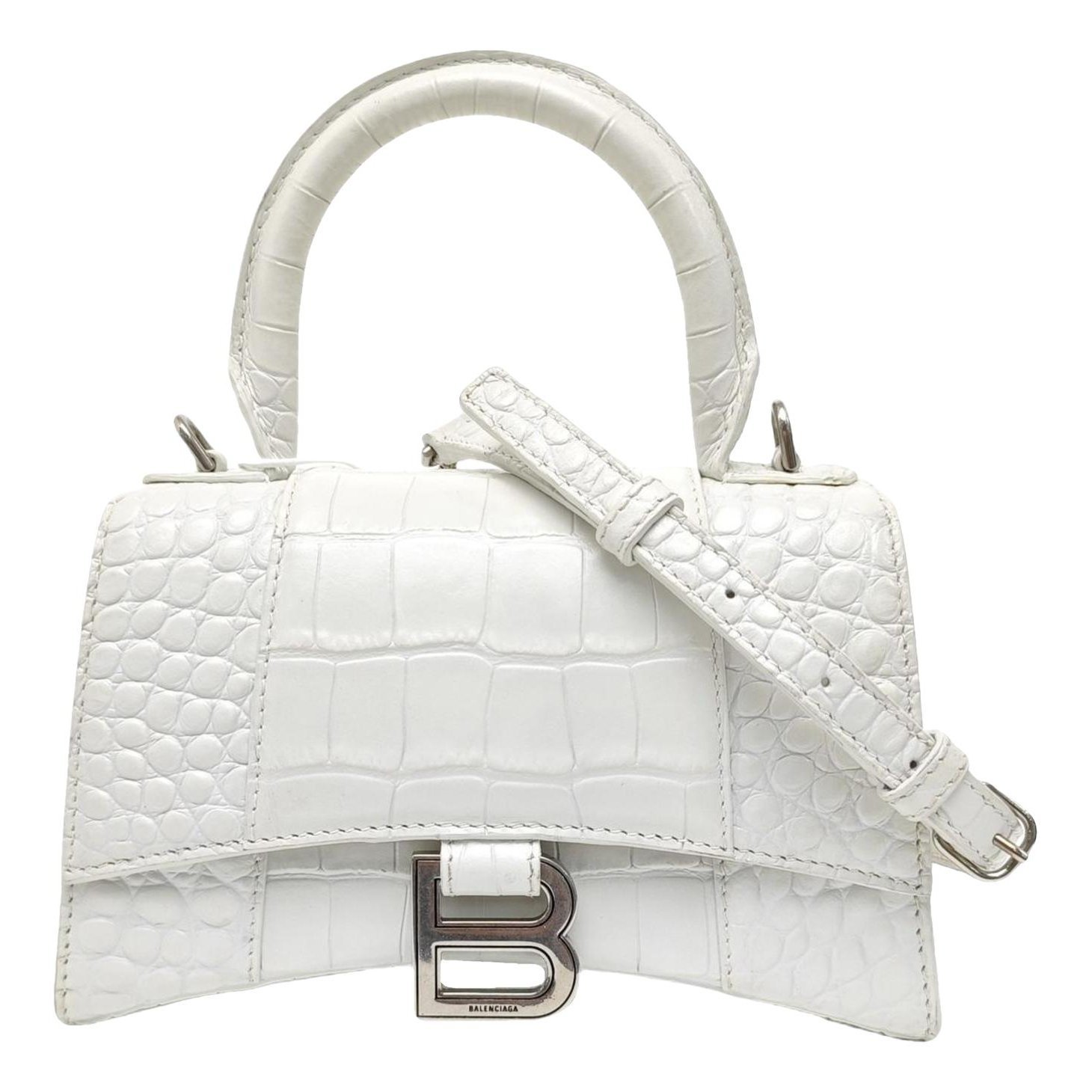 Hourglass leather handbag
