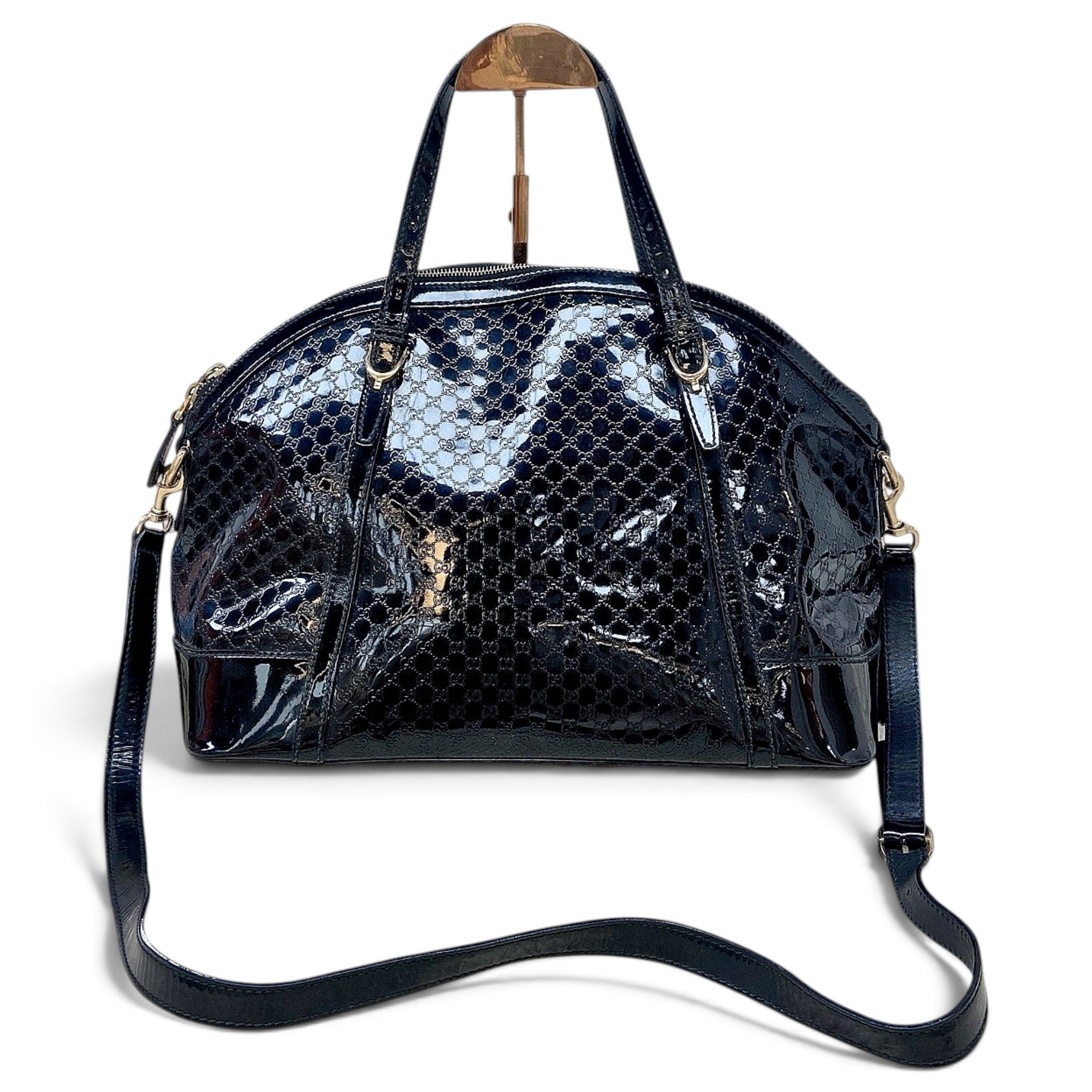 Patent leather bowling bag