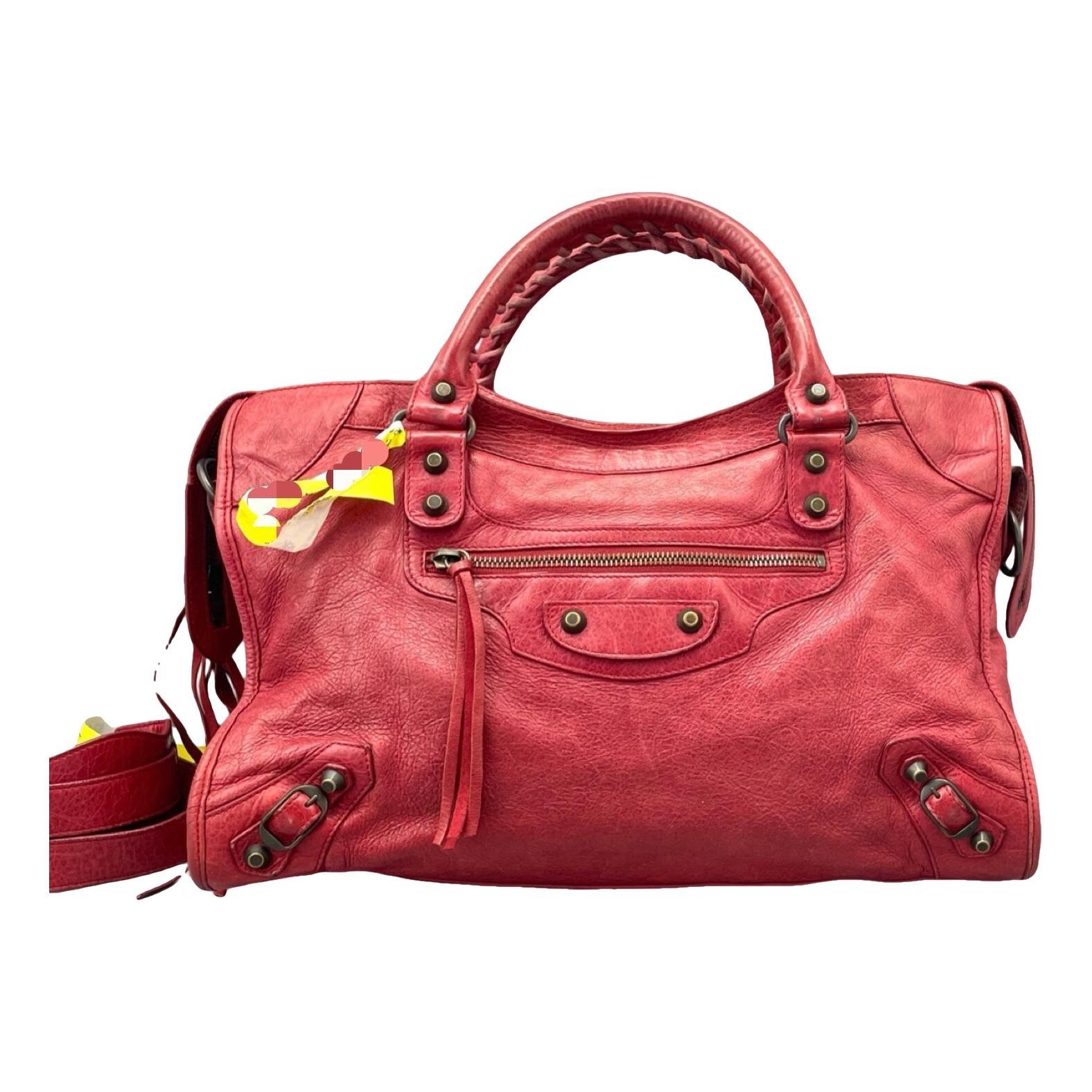 City leather handbag
