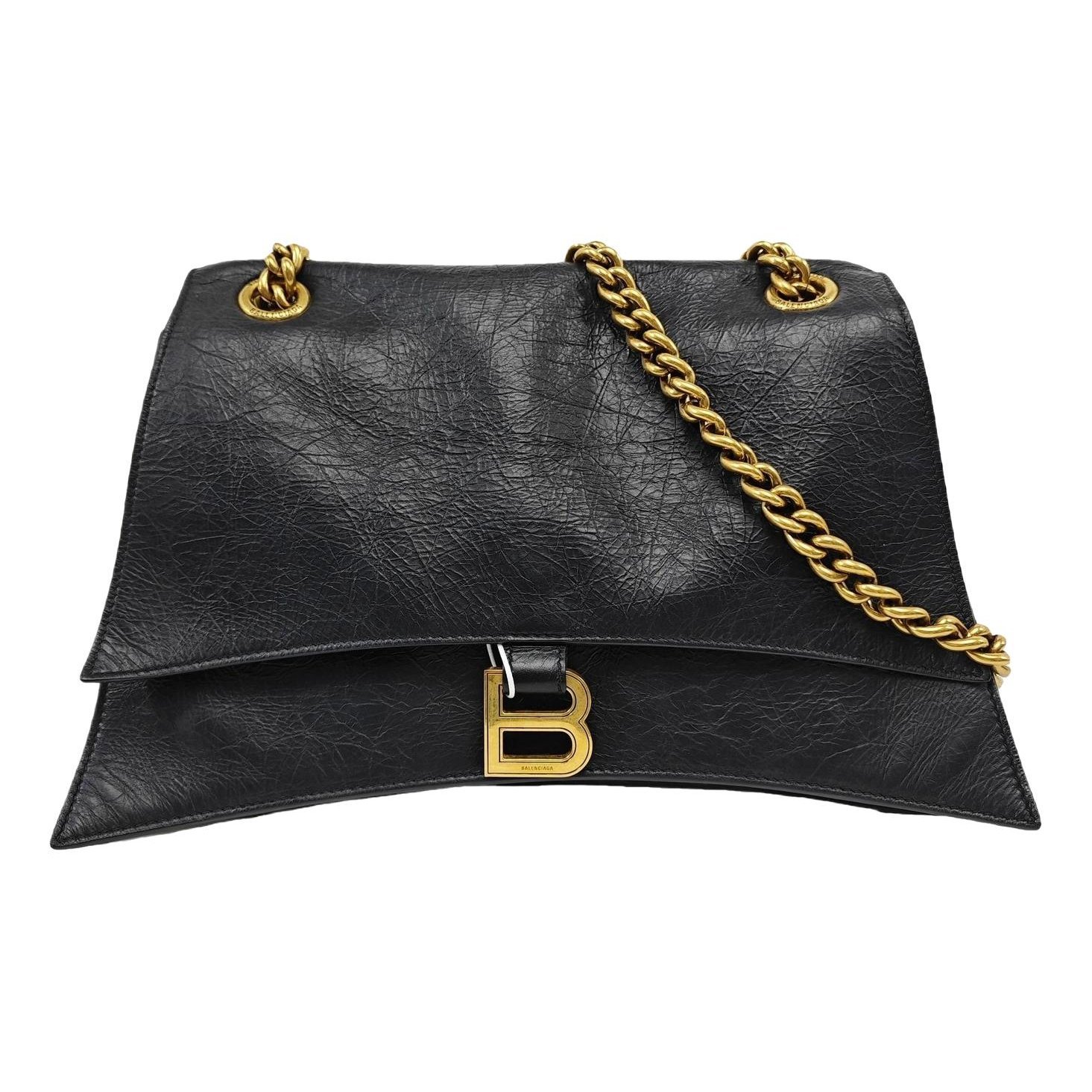 Crush leather handbag