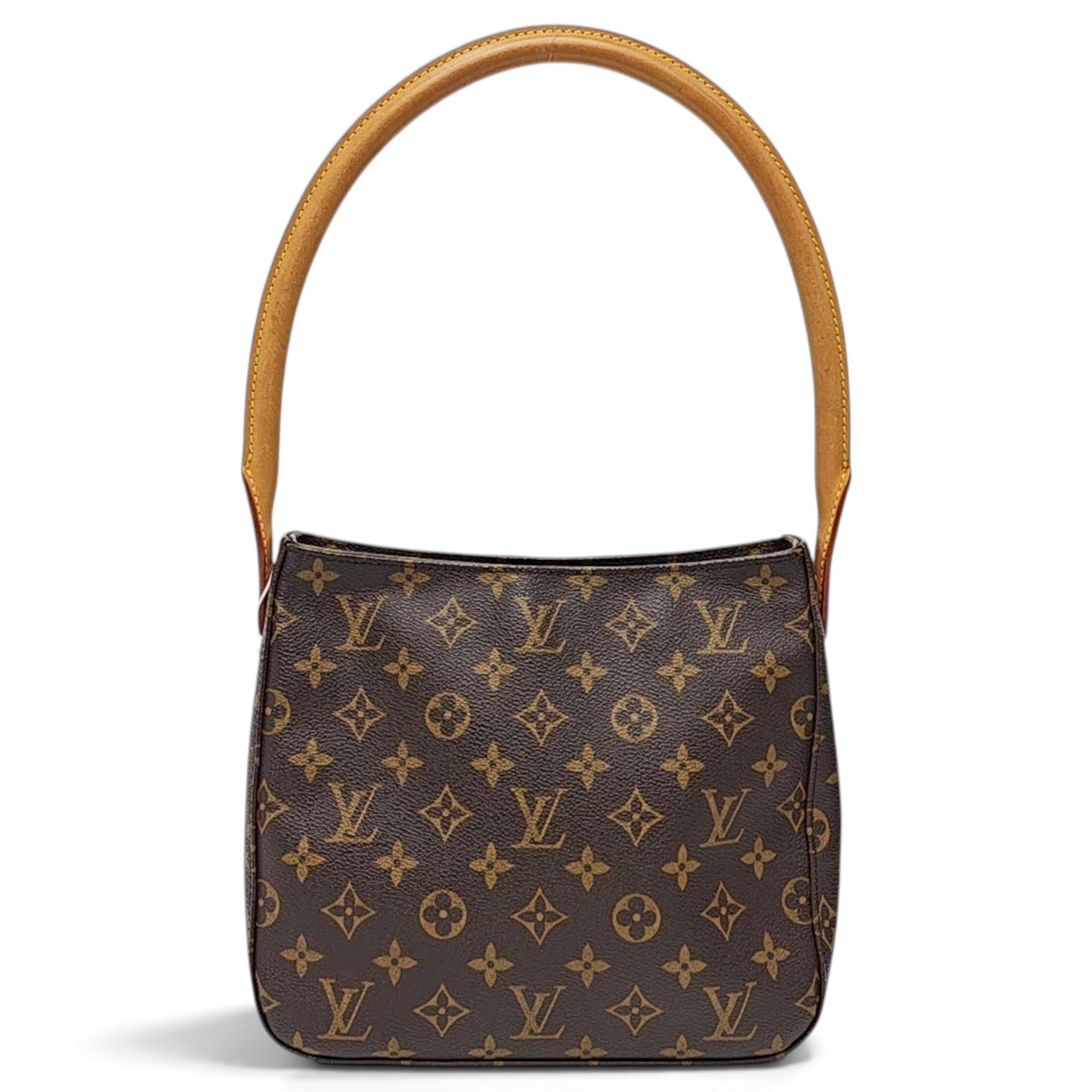 Looping leather handbag