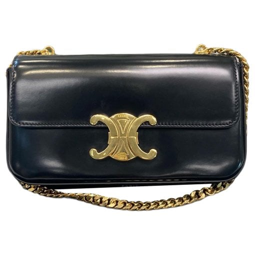 Triomphe chain leather handbag