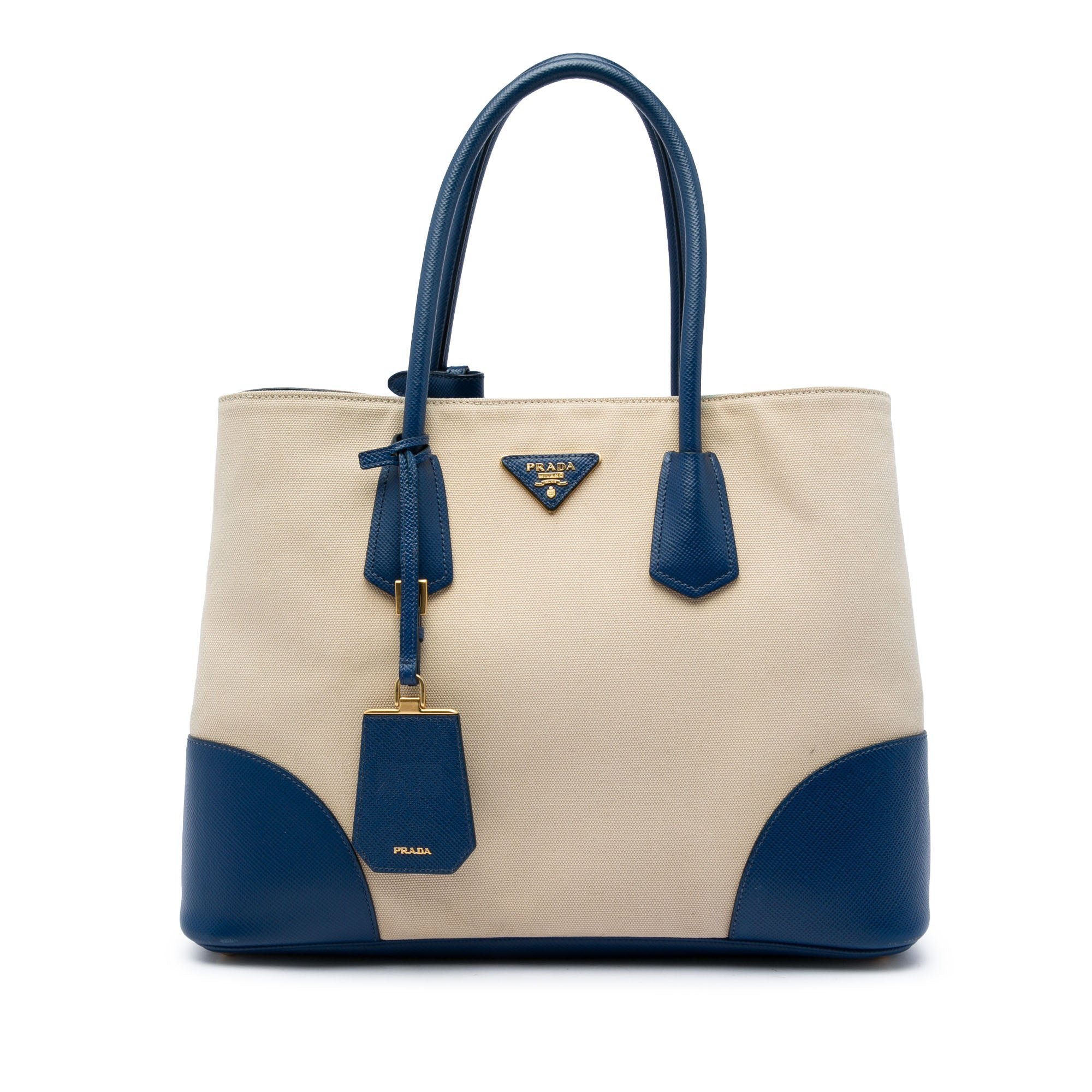 Double leather handbag