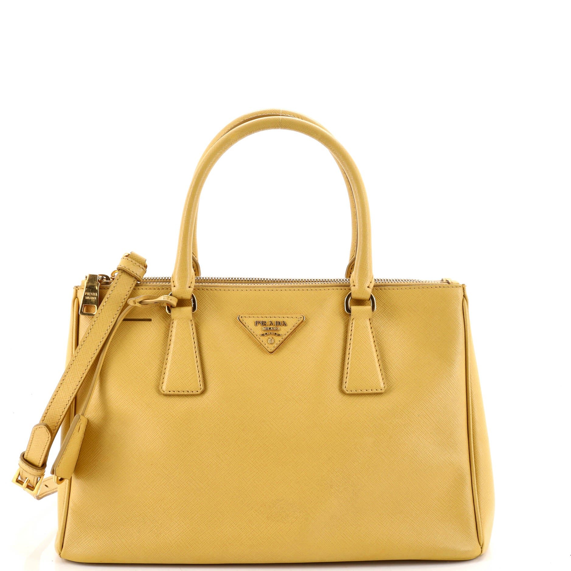 Double Zip Lux Tote Saffiano Leather Small