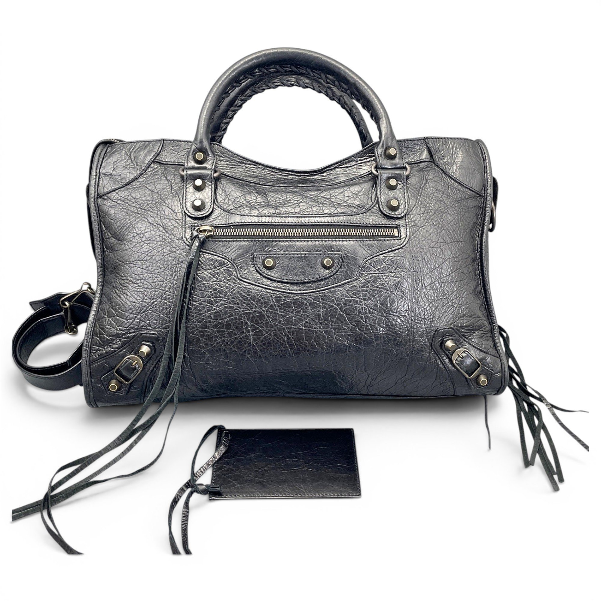 City leather handbag