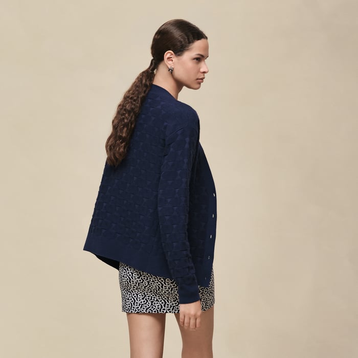 Bleu Outremer "Medor" Long-sleeve Cardigan