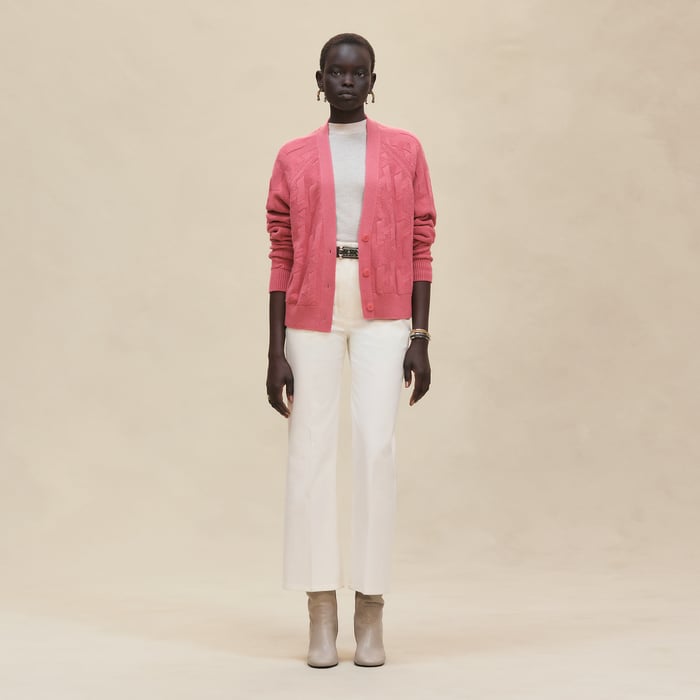 Rose Sorbet "H" Long-sleeve Cardigan