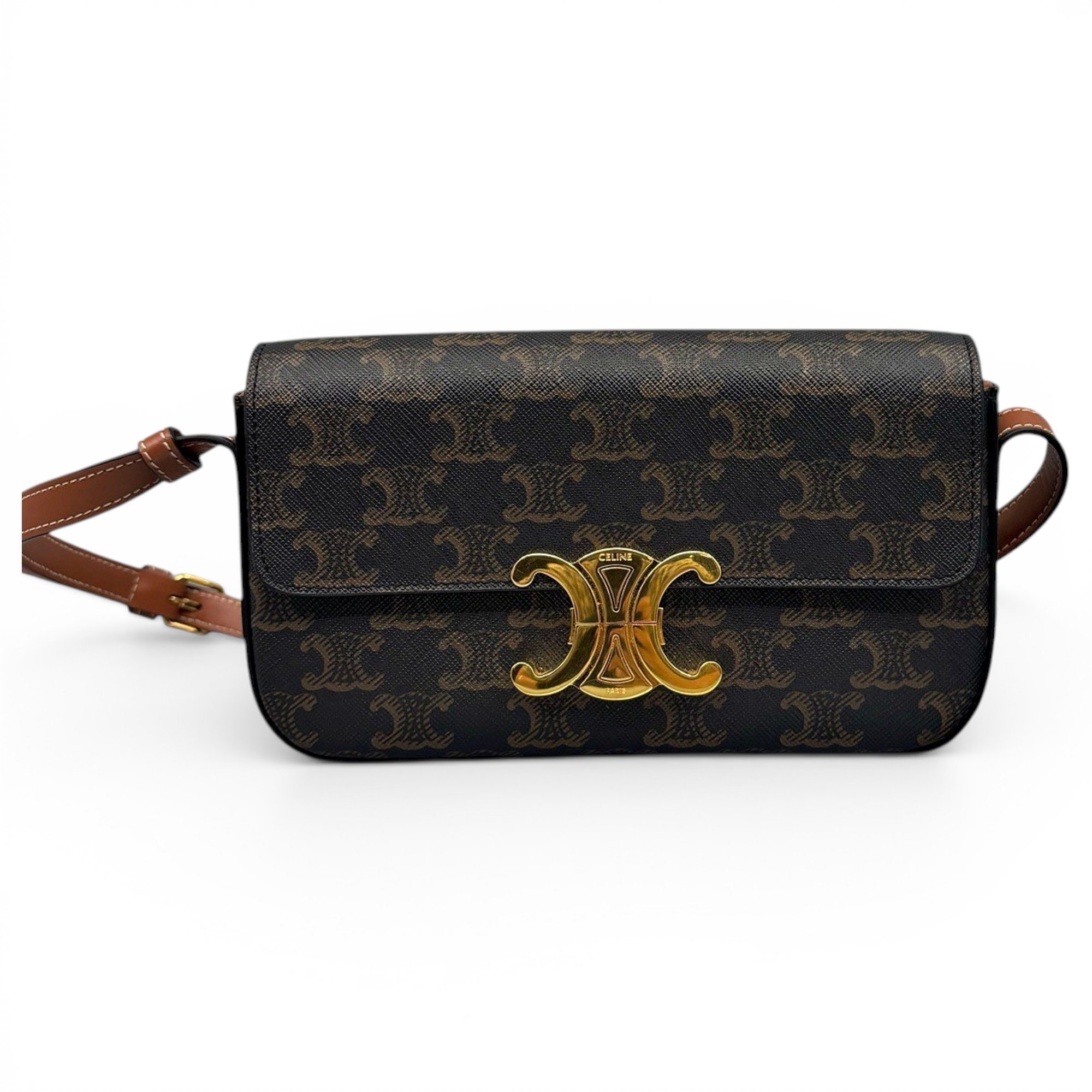 Triomphe Long leather handbag