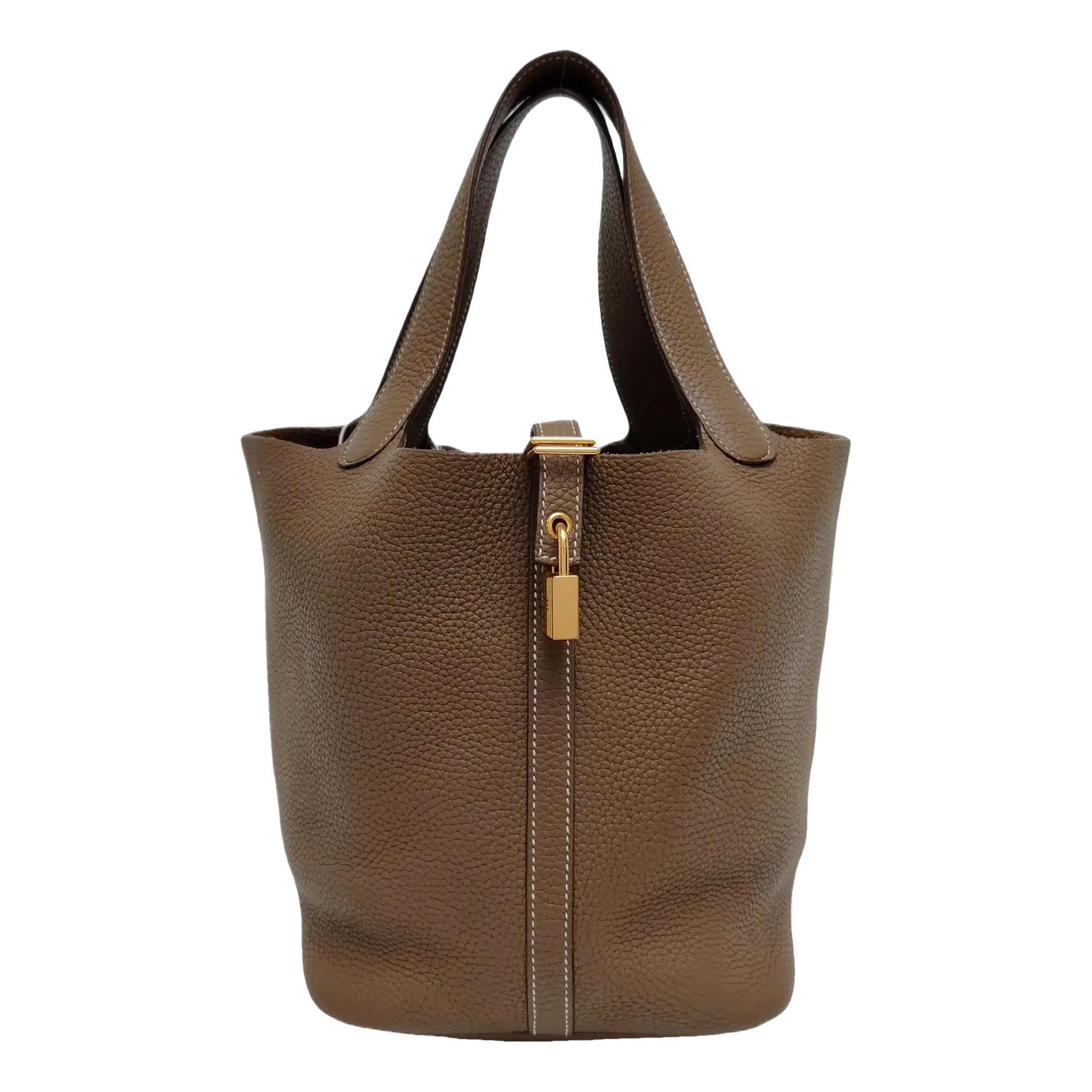 Picotin leather tote